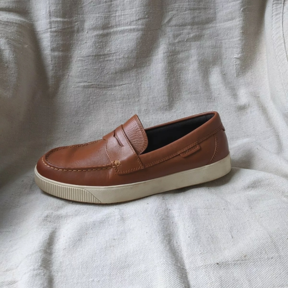 Cole Haan Nantucket Brown Leather Penny Loafers